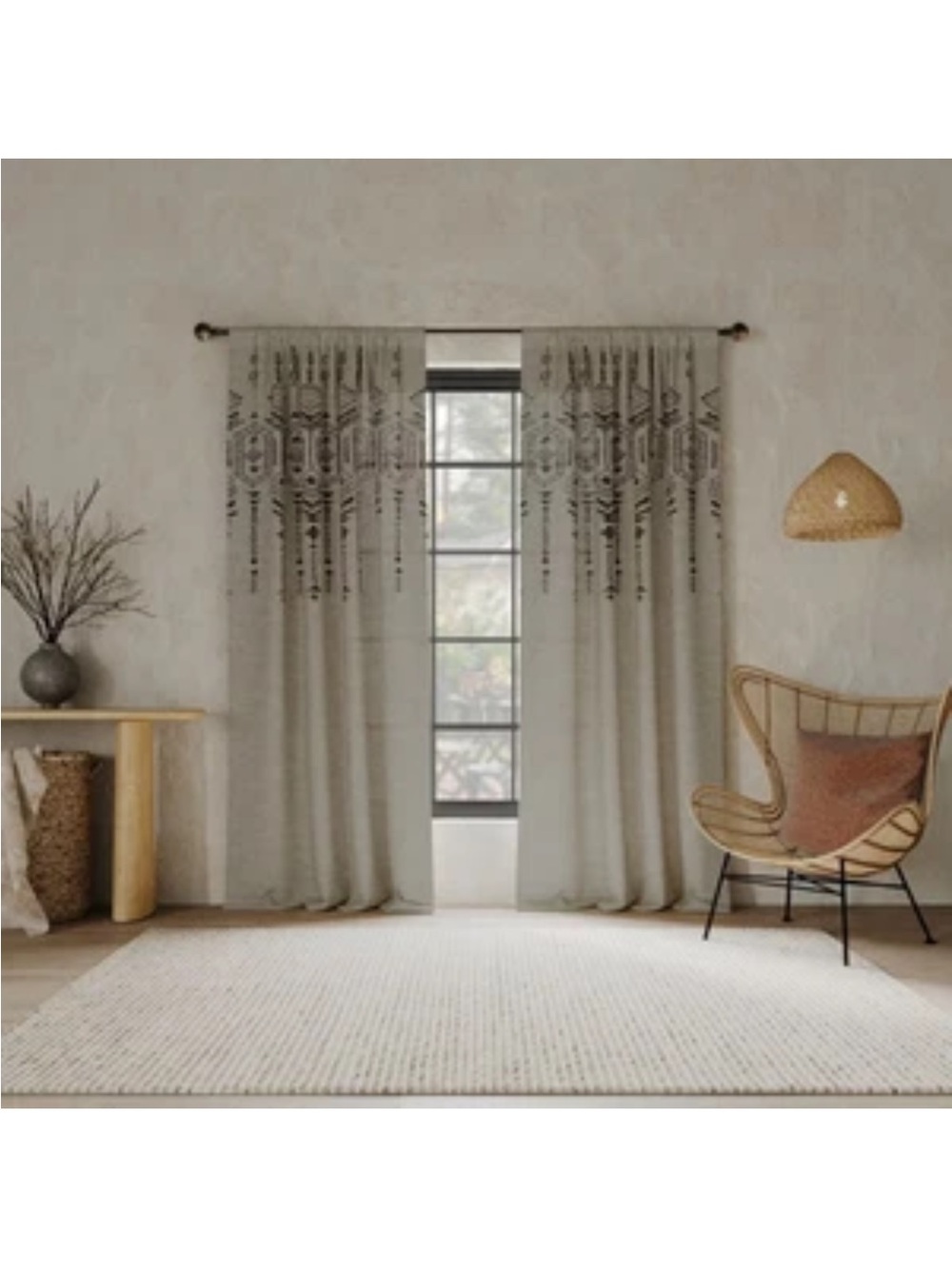 2 panels Global pattern Palo Curtain by Indigo Road